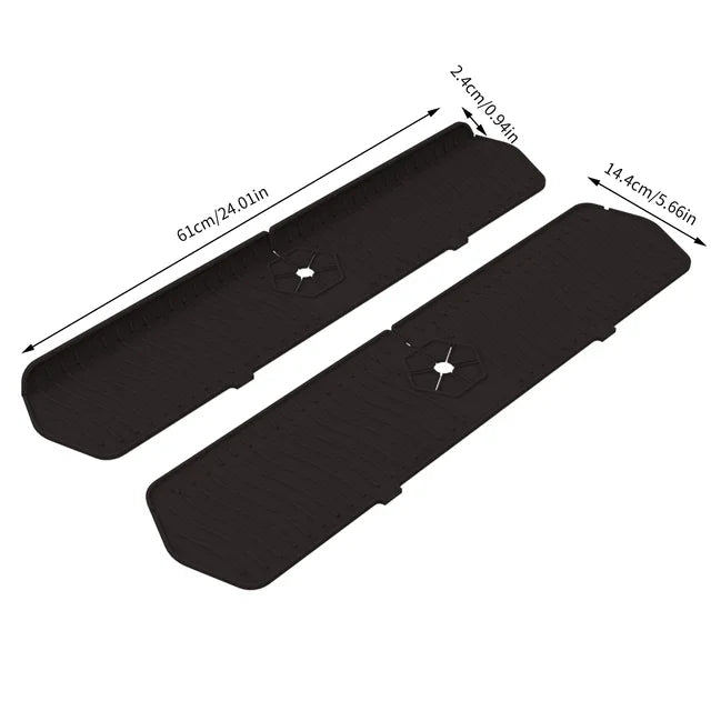 30/24 Inch Silicone Faucet Mat Sink Splash Guard Large Size Faucet Drain Drying Pad Countertop Protector for Bathroom Kitchen