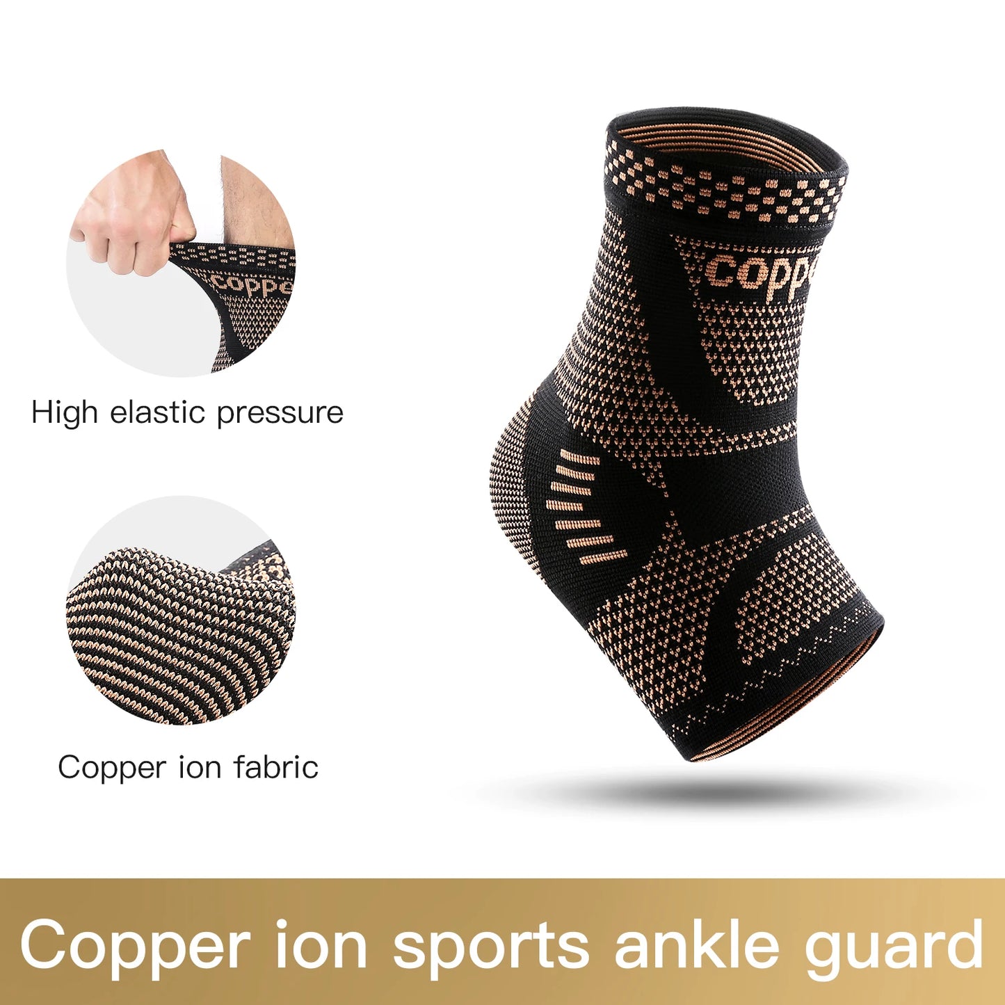 Copper Ankle Brace,Infused Ankle Support Compression Sleeve for Men Women,for Foot Pain,Sprained Ankle,Recovery,sports