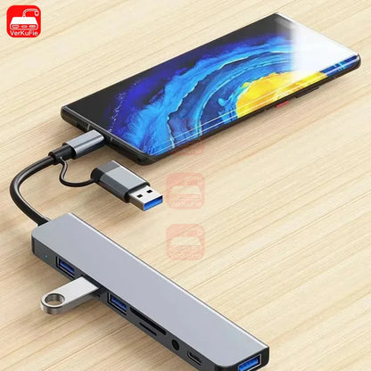 8-in-1 USB-C Hub Adapter with Card Reader
