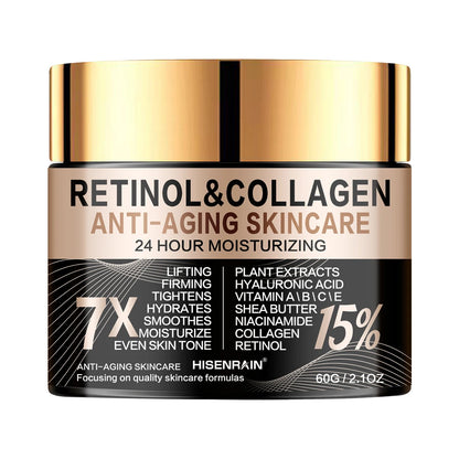 HISENRAIN Retinol Collagen Face Cream - Anti-Aging Intense Moisturizer, Reduce Wrinkles Fine Lines & Firm Skin.