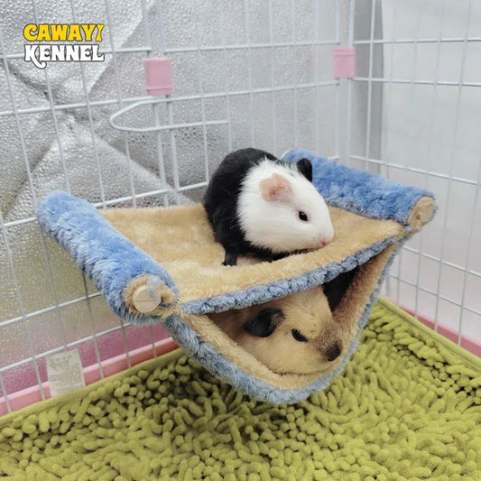 Pet Hammock for Small Animal Double Thick Plush Warm Bed for Hamster House Nest Sleeping Bag Hanging Tree Beds Pet Hamster Nest - Urbizia