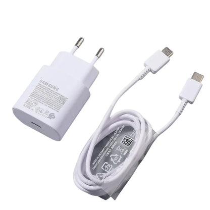 Original Samsung 25w Charger Type C Super Fast Charge Adapter For Galaxy A12 A13 A14 A23 F12 F14 A90 S10 5G Note 10+ Cable - Urbizia