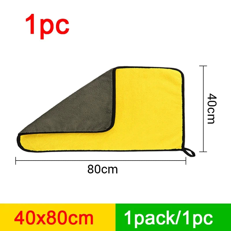 SEAMETAL Microfiber Car Washing Towel 400GSM Double-Sided Coral Velvet Clean Towels High Water Absorption Car Wash Drying Cloth