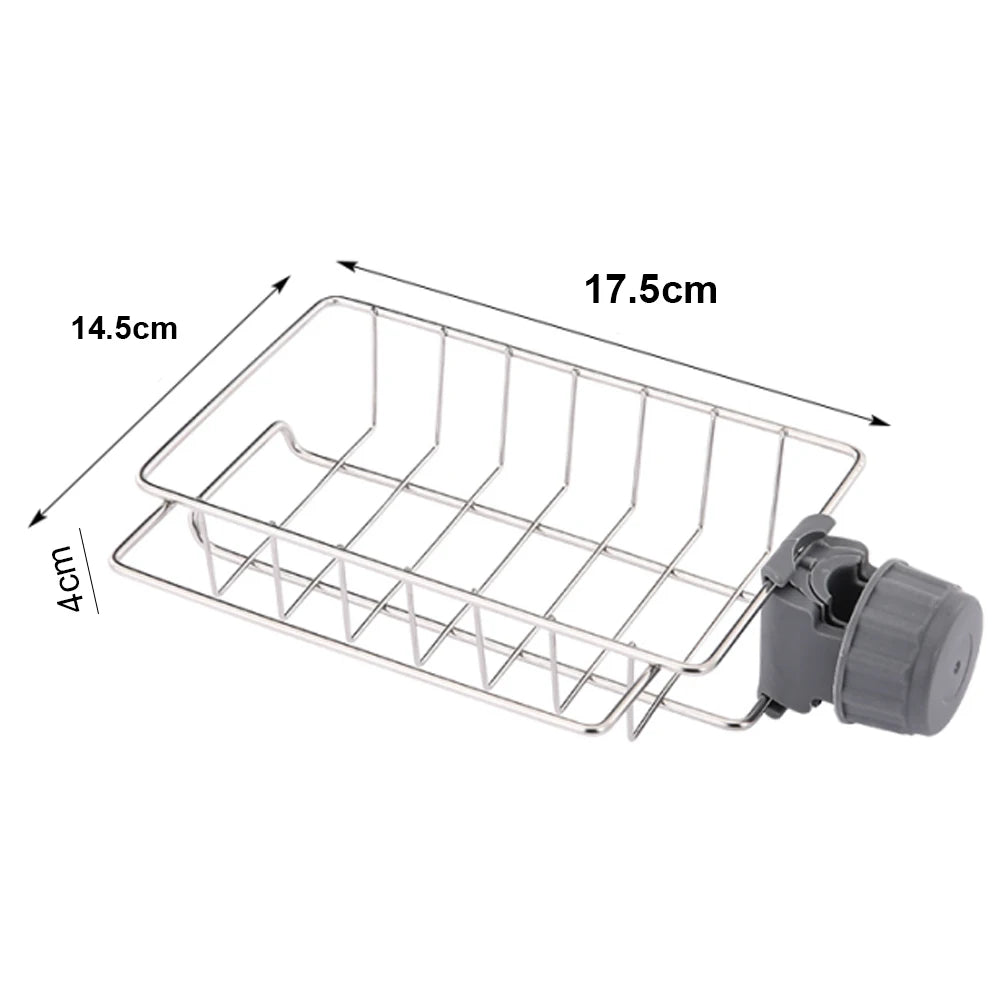 Hanging Faucet Rack Adjustable Height Flexible and Rotatable Kitchen  Sink Drain Holder Suitable for Soap Sponges Brushes