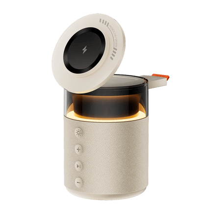 5-in-1 Magnetic Wireless Charging Station with Wireless Speaker Night Light Fast Charger for iPhone iWatch AirPods With Speaker