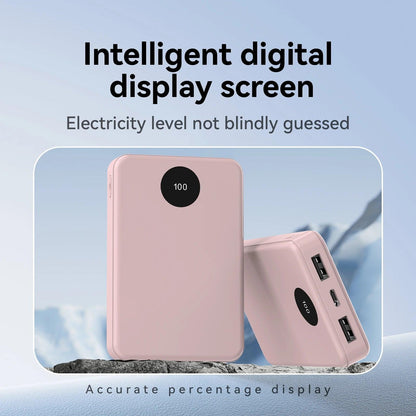 Portable Charger 10000mAh Power Bank, Dual USB Output & USB-C Input Output, Digital Screen Display External Battery for Cell Pho