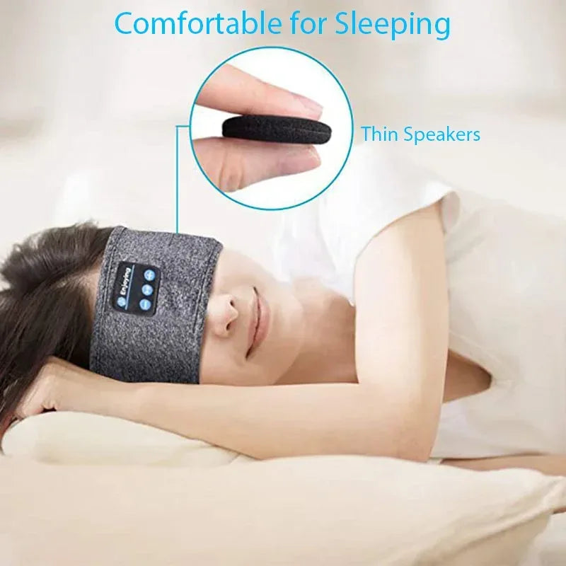 Bluetooth Headband Headphones Wireless Music Sports Hairband Running Fitness Sweatband Earphones Soft Sleeping Eye Mask Headset - Urbizia