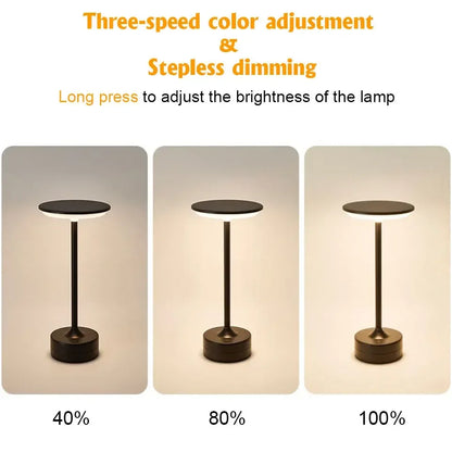 LED Table Lamp Touch Sensor Night Light USB Rechargeable Portable Bedroom Night Light Wireless Reading Lamp Restaurant Hotel Bar - Urbizia