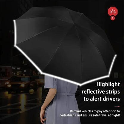 Fully Automatic Umbrella Reverse Folding Umbrella with Windproof Reflective Stripe UV Umbrellas For Men Women Sunshade new
