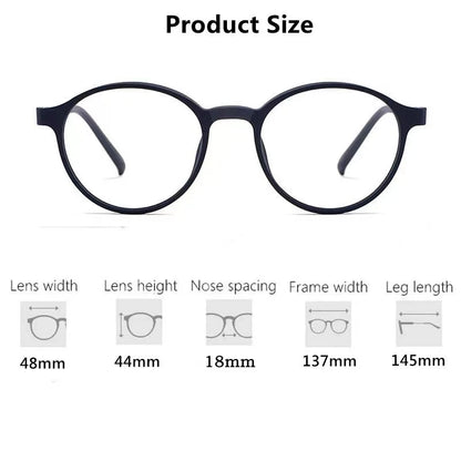 Ultralight Titanium Alloy TR90 Reading Glasses For Men And Women Retro Round Anti blue Light Presbyopia Glasses 0 +100 +150 +250