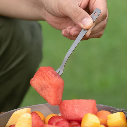 Tiartisan Outdoor Camping Pure Titanium Fruit Knife Forks Dessert Fork Reusable Lightweight Portable Multi-purpose Salsd Fork