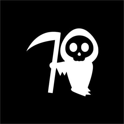 Grim Reaper Vinyl Sticker – Spooky Skeleton Peeker Decal