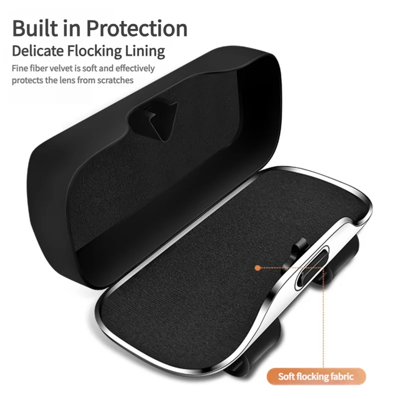 Car Visor Glasses Case Premium ABS Flocking Inner Auto Sunglasses Organizer Storage Case Anti-Scratch Eyeglasses Protection Box
