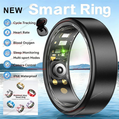 R10 Smart Ring with Charging Case Multi-color Ring Men Women Health Sleep Heart Rate Monitoring IP68 Waterproof Multi-sport Mode