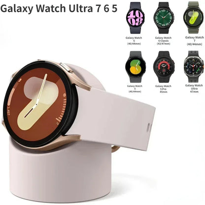 Silicone Charging Seat For Samsung Galaxy Watch 8/7/6/5 40/44mm Ultra 47mm Charging Stand Storage Seat Watch 6 8 Classic 47/43mm - Urbizia