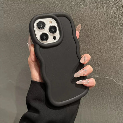 Soft Candy Curly Wave Phone Case For iPhone 11 12 13 14 15 16 17 Air Pro Max 7 8 Plus X XR XS SE Shockproof Bumper Cover Capa