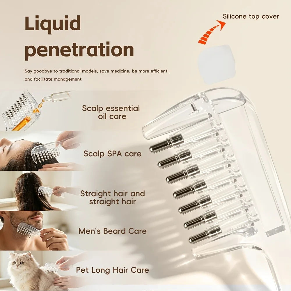 Portable Transparent Hair Root Comb Liquid Guide Applicator Scalp Massage Comb Hair Oil Serum Brush Anti-Leak Hair Care Tool