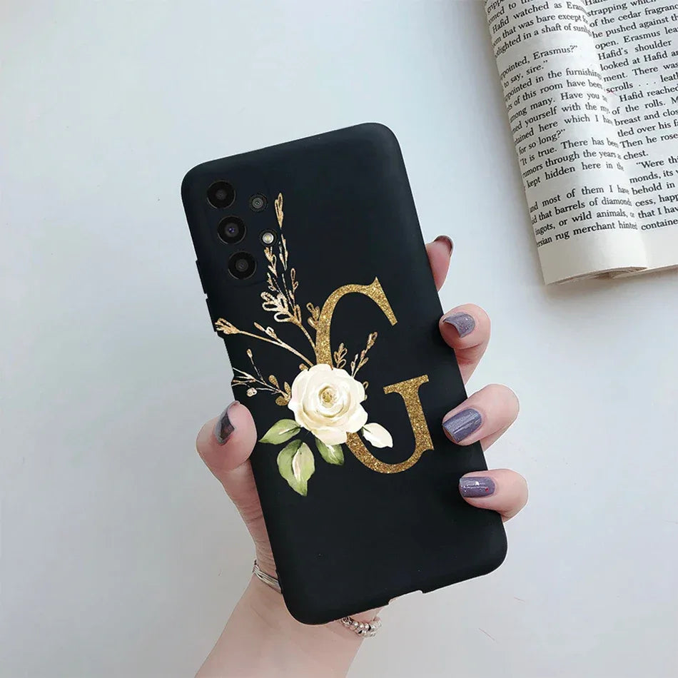 Flower Alphabet Soft TPU Case for Samsung Galaxy A Series