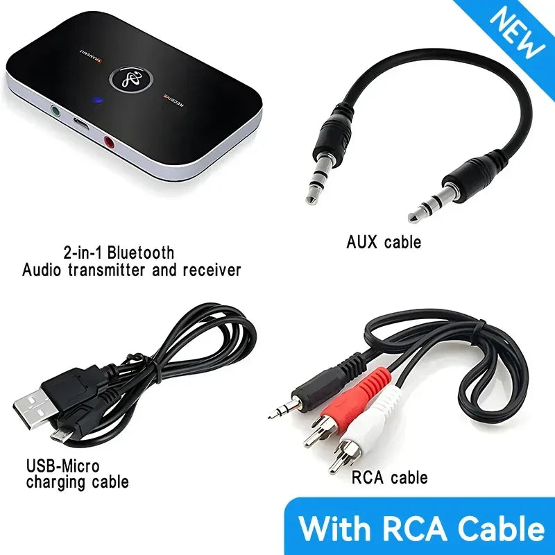 B6 2 IN 1 Bluetooth 5.3 Audio Transmitter Receiver 3.5mm AUX Jack RCA USB Dongle Music Wireless Adapter For Car PC TV Headphone - Urbizia