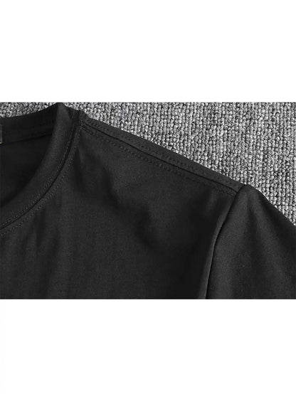 1pcs T Shirt for Men Summer 100% Cotton Short Sleeve Breathable Casual Hip-Hop Y2k tops Running Top Solid Color Man Clothes