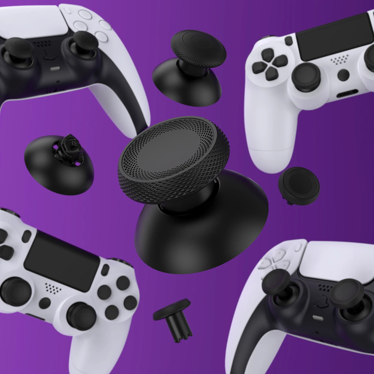 eXtremeRate ThumbsGear V3 Interchangeable Ergonomic Thumbsticks for ps5/EDGE Controller, Replacement Analog Thumb Sticks for ps4