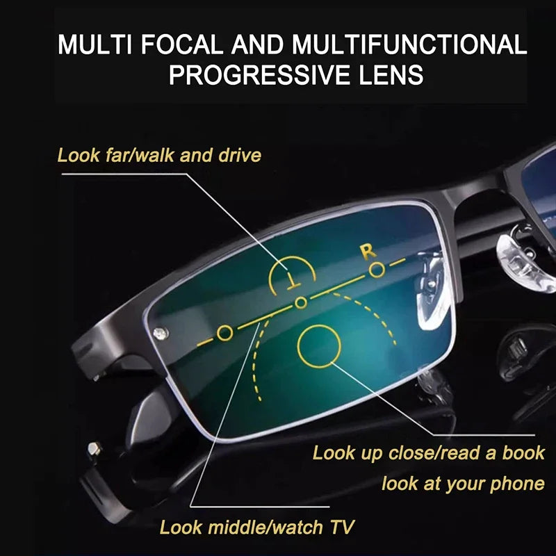 TR90 Flexible temple Photochromic Progressive Reading Glasses Men Hyperopia Presbyopia diopters Outdoor Presbyopia Lens Eyewears