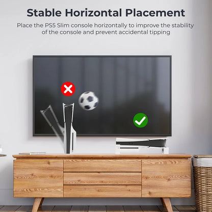 Horizontal Stand for PS5 Slim/Pro Games Console Anti-slip Cooling Base Bracket for PlayStation 5 Slim Console Game Accessories
