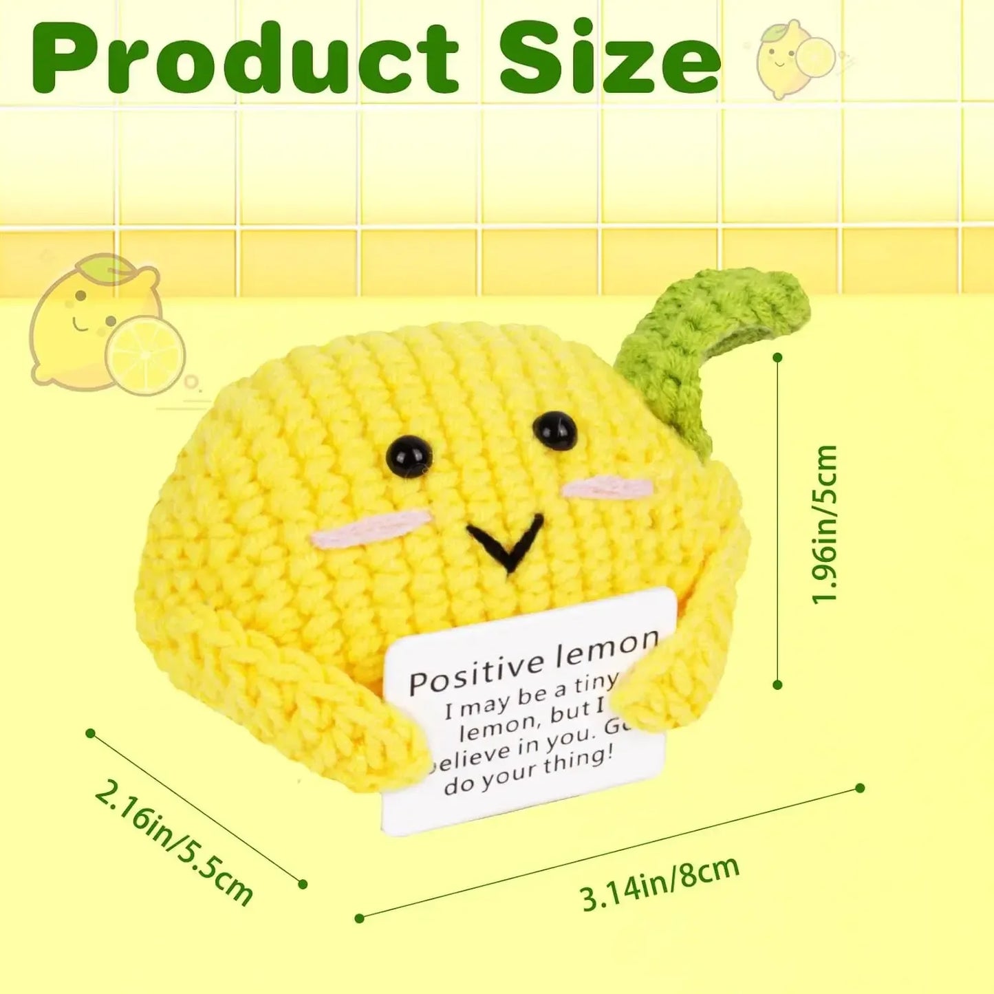 Positive Energy Crochet Doll Pocket Hug Handmade Knitted Plush Potato Plant Avocado Bee Turtle Duck Funny Emotional Support Gift - Urbizia