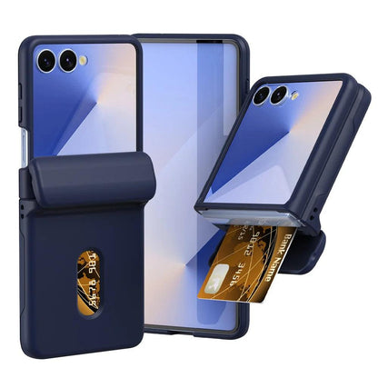 Wallet Case with Card Holder & Hinge Protection For Samsung Galaxy Z Flip 8 7 6 5 4 3 Flip7 Flip6 Flip5 Flip4 Flip8 Phone Cover