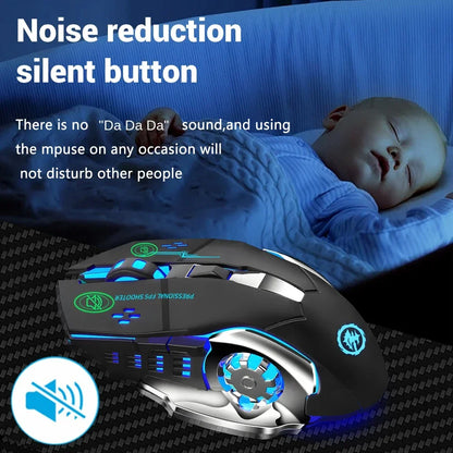 Rechargeable Wireless Gaming Mouse Silent Backlight E-Sports Bluetooth and 2.4G USB Mouse for Laptop Macbook PC Game Office