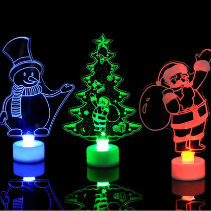 LED Mini Night Snowman Flash Lamp