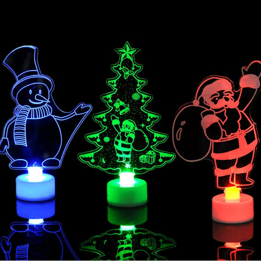LED Mini Night Snowman Flash Lamp