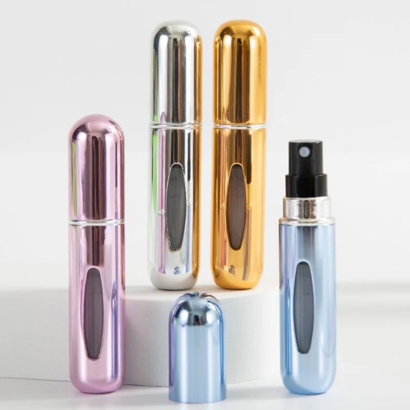 1/3/5/10pcs travel Leak portable mini perfume bottle with Bottom Fill Function aluminum refillable 5ml spray bottle