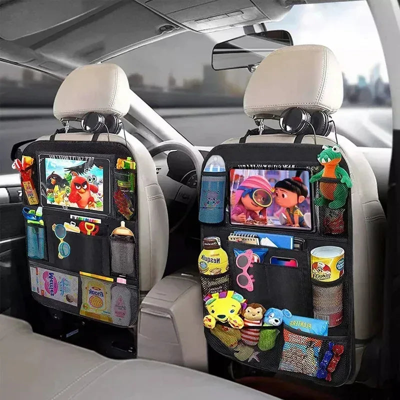 Car Backseat Organizer with Tablet Holder - Multi-Pocket Storage & Seat Protector for Kids/Pets - Urbizia