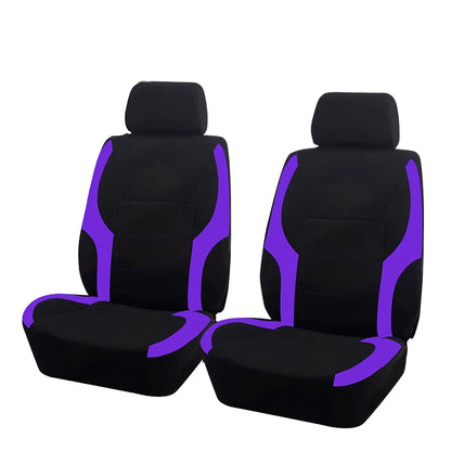 AUTO PLUS Sports Universal Polyester Car Seat Cover Set Fit Most Car Plain Fabric Bicolor Stylish Car Accessories Seat Protector