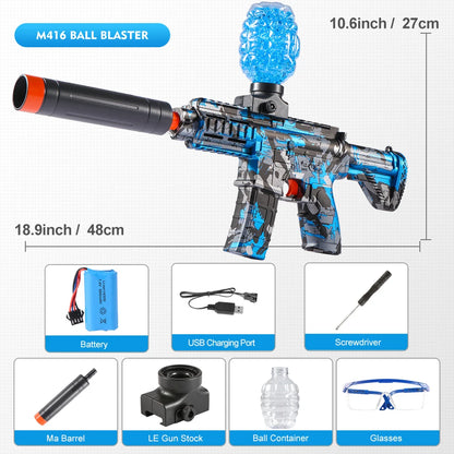 M416 Electric Ball Blaster Toy Gun - High-Speed, Metallic Finish, Rechargeable - Outdoor Game Party Gift(Bullets Excluded)