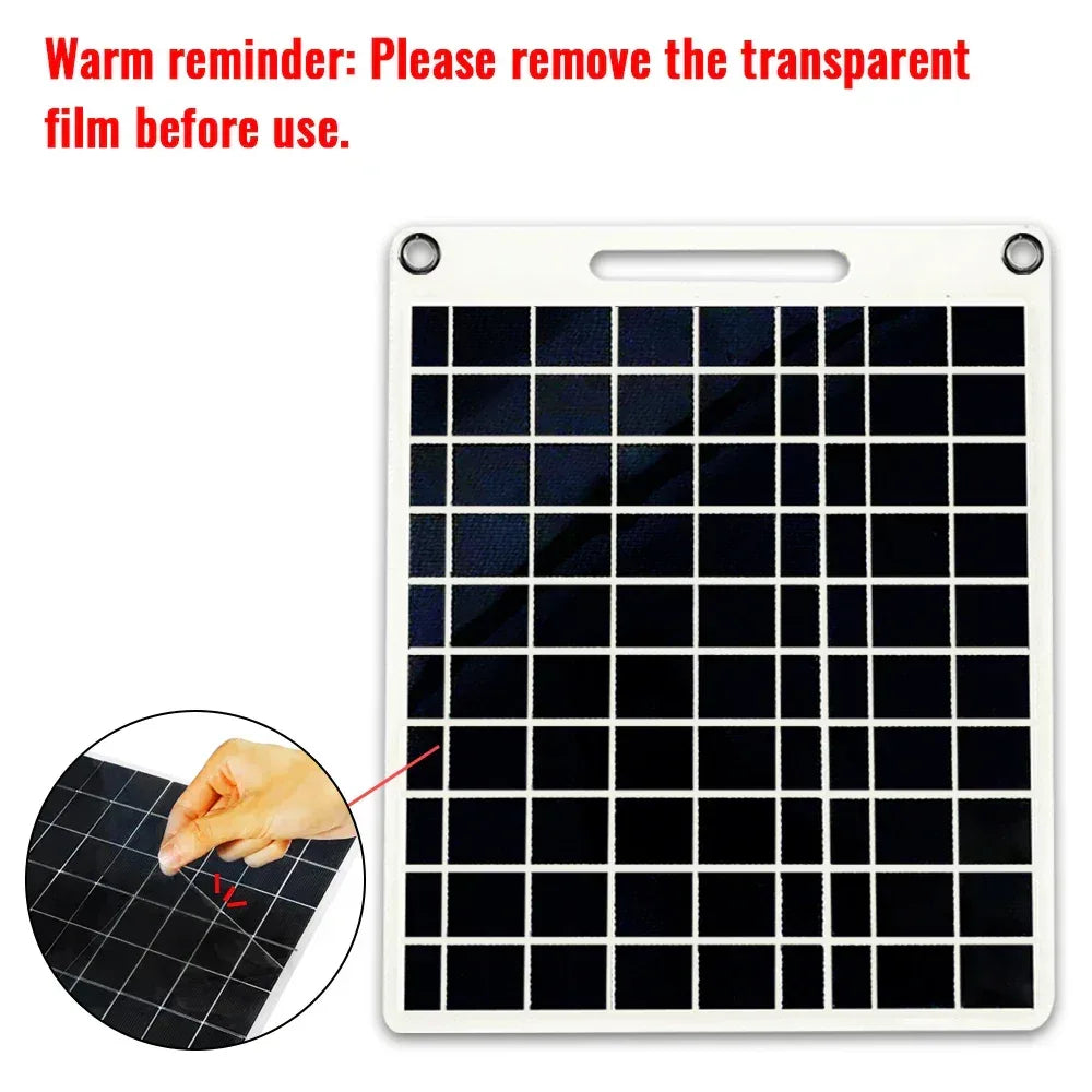 100W Solar Charger with Dual USB Ports, Waterproof & Portable Solar Panel for Outdoor Camping, Hiking, Emergency Devices - Urbizia