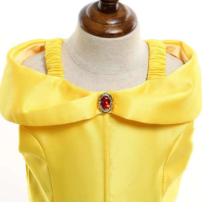 Disney Belle Princess Dress – Beauty and the Beast Halloween Cosplay & Party Gown for Girls 2–10 Yrs