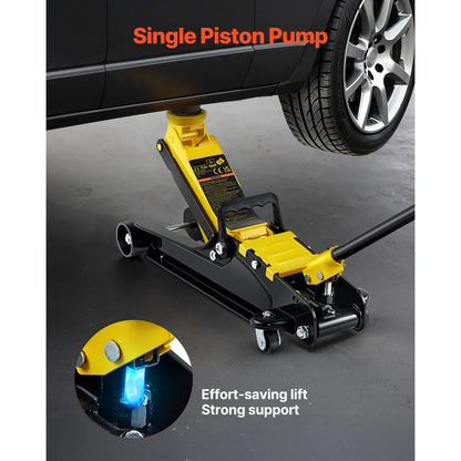 SucceBuy 2.5 Ton Floor Hydraulic Jack Pneumatic Low Profile Floor Jack Heavy-Duty Steel Floor Jacks with Single Piston Lift Pump