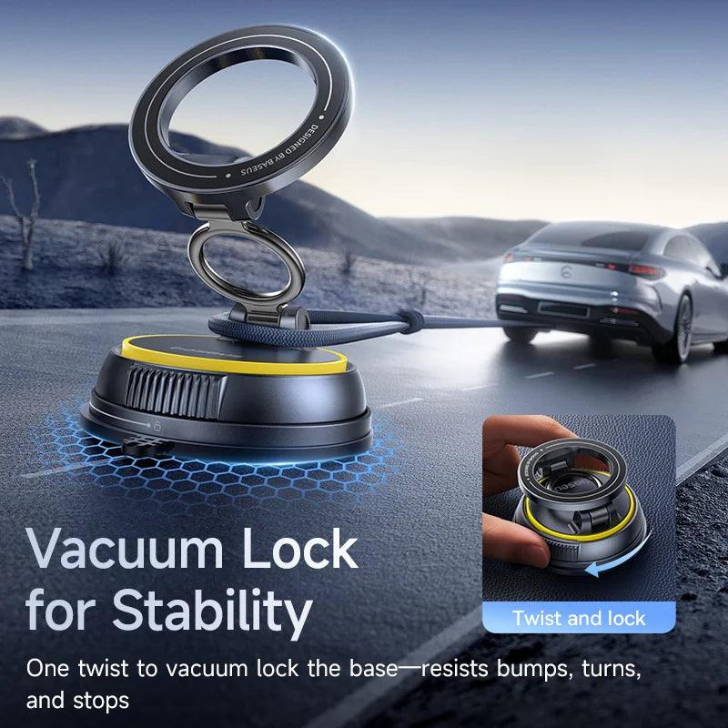 Baseus Magnetic Car Phone Holder Vacuum Suction Cup Stand 360° Rotation Мagnet Holder For iPhone Gym/Driving Vacuum Phone Stand