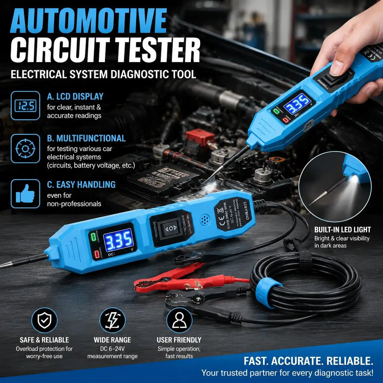 Automotive Diagnostic Tool Short Open Circuit Finder Cable Tracker Digital Wire Tracer Car Electrical Circuit Breaker Tester Locator Professional Breakpoint Fault Diagnosis Device for Truck Vehicle Electrical System Repair Ma