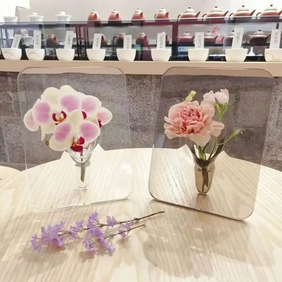 Frame Flower Vase - Clear Acrylic Vase for Flowers, Modern Art Vases for Home Decor, Decorative Vases for Desktops Bookshelf - Urbizia