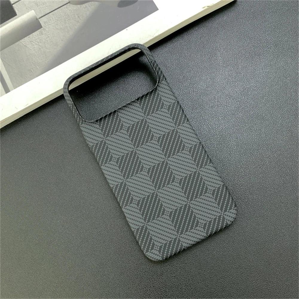 iPhone Slim Carbon Fiber Checkered Matte Case