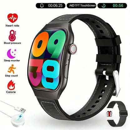 LAXASFIT New Bluetooth Call Smart Watch for Men 2.01" HD Curved Screen Sports Watch Health Monitor Smart Watch for Android iOS