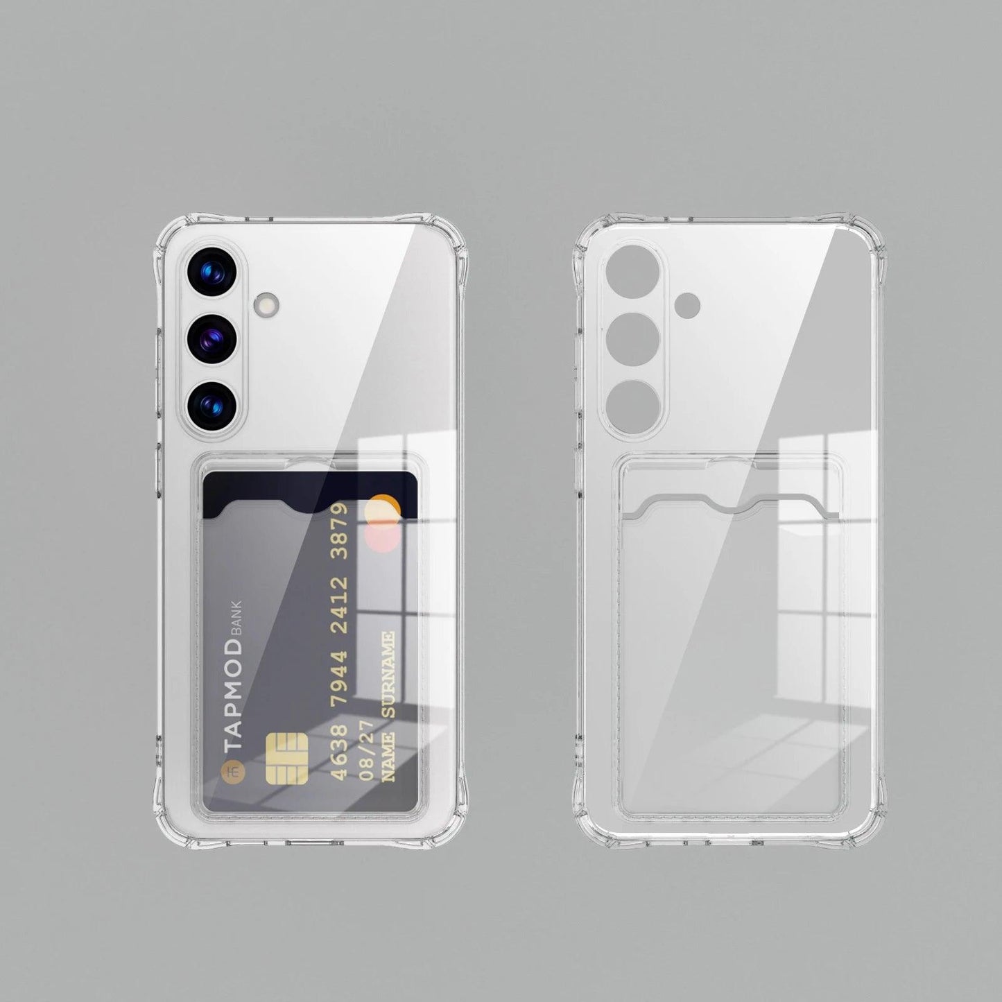 Transparent Card Slot Silicone Case for Samsung Galaxy