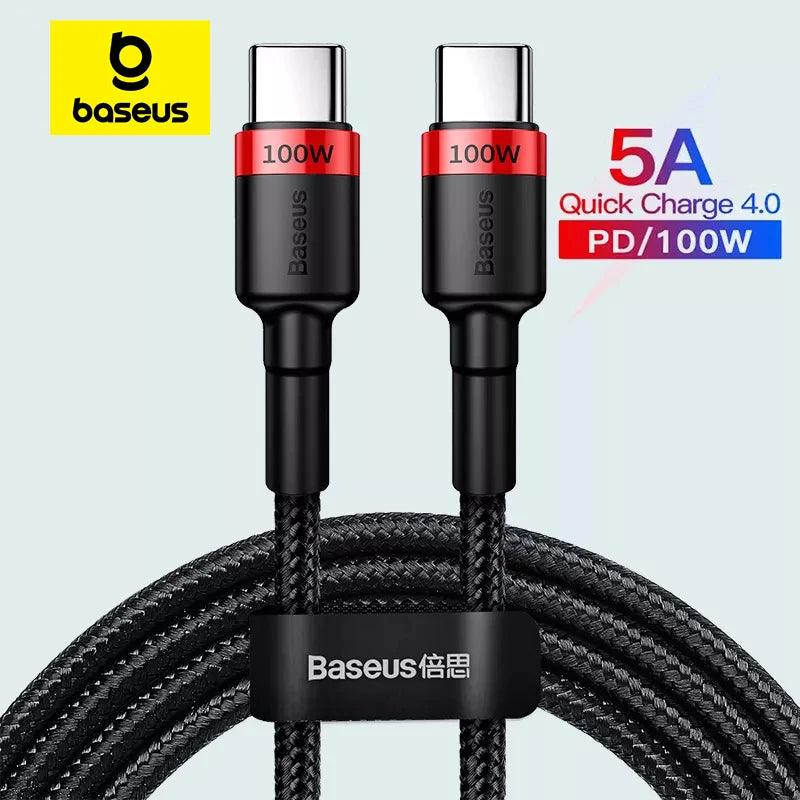 Baseus 100W USB C to USB Type C Cable for MacBook Pro Quick Charge 4.0 Fast Charging For iPhone 17 16 15 Pro Max Charge Cable