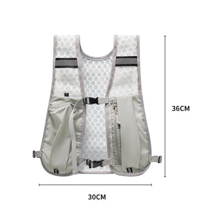 Biking Running Storage Vest Backpack Lightweight Running Vest Reflective Hydration Water Chest Pack Phone Storage Pocket