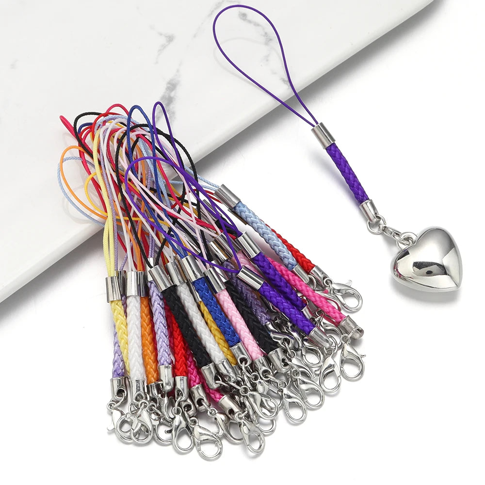 10/20pcs Keychain Rope with Lobster Clasp Jump Rings Lanyard Lariat Strap Cord For DIY Phone Case Decoration Making Supplies