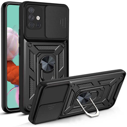 Case For Samsung Galaxy A71 A51 A73 A72 A53 A52 A33 A32 A34 A35 A23 A24 A25 Slide Camera Protector 360 Ring Armor PC Hard Cover