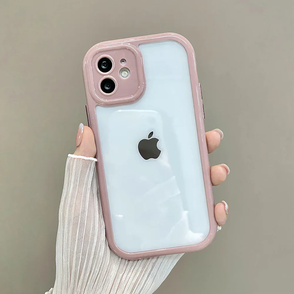 Candy Color Clear Silicone Case for iPhone